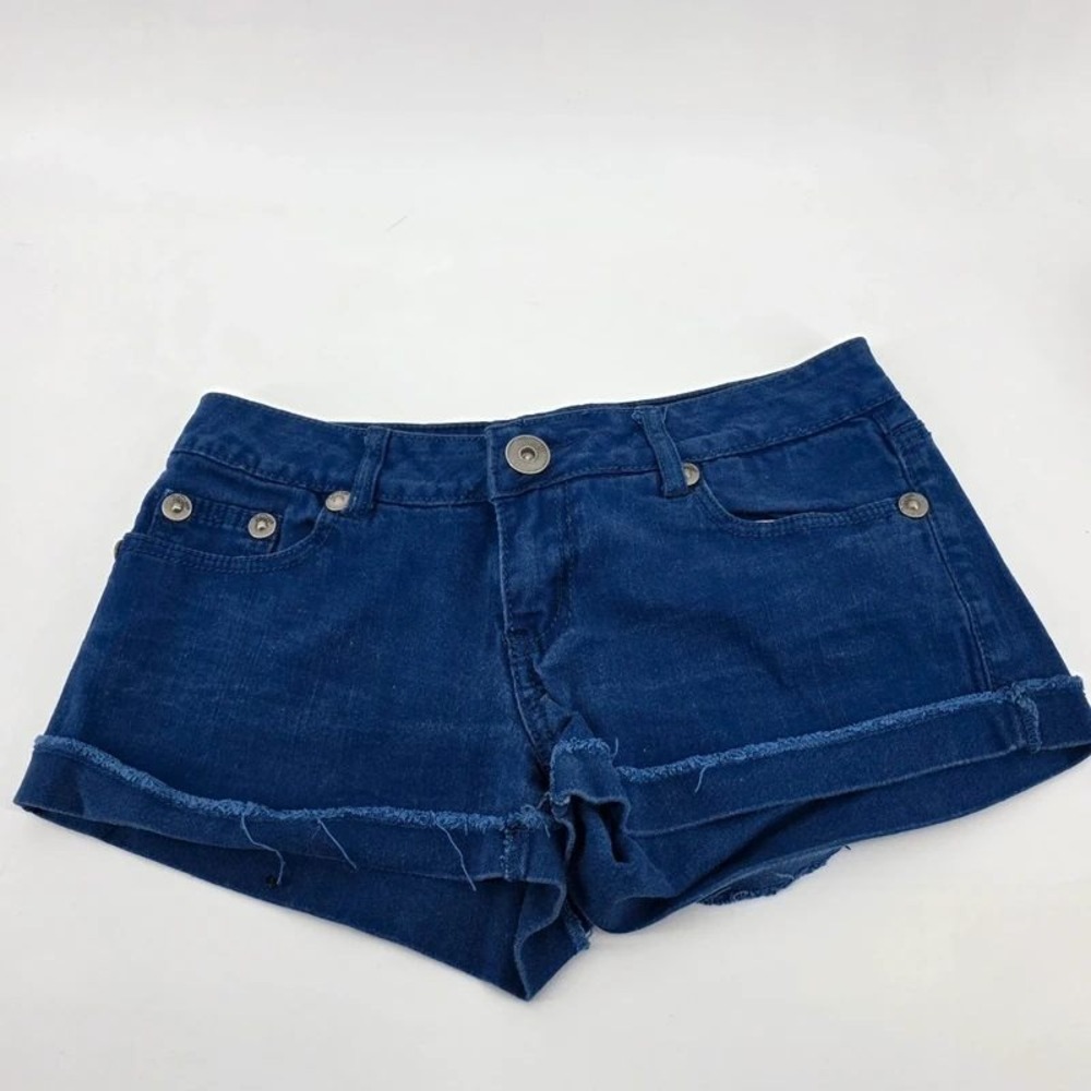 Vanity Blue Denim Cut Off Jean Shorts‎ Size 28 Low Rise Blue Y2K